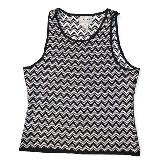 Oscar de la rents Chevron silk tank - Picture 1 of 2